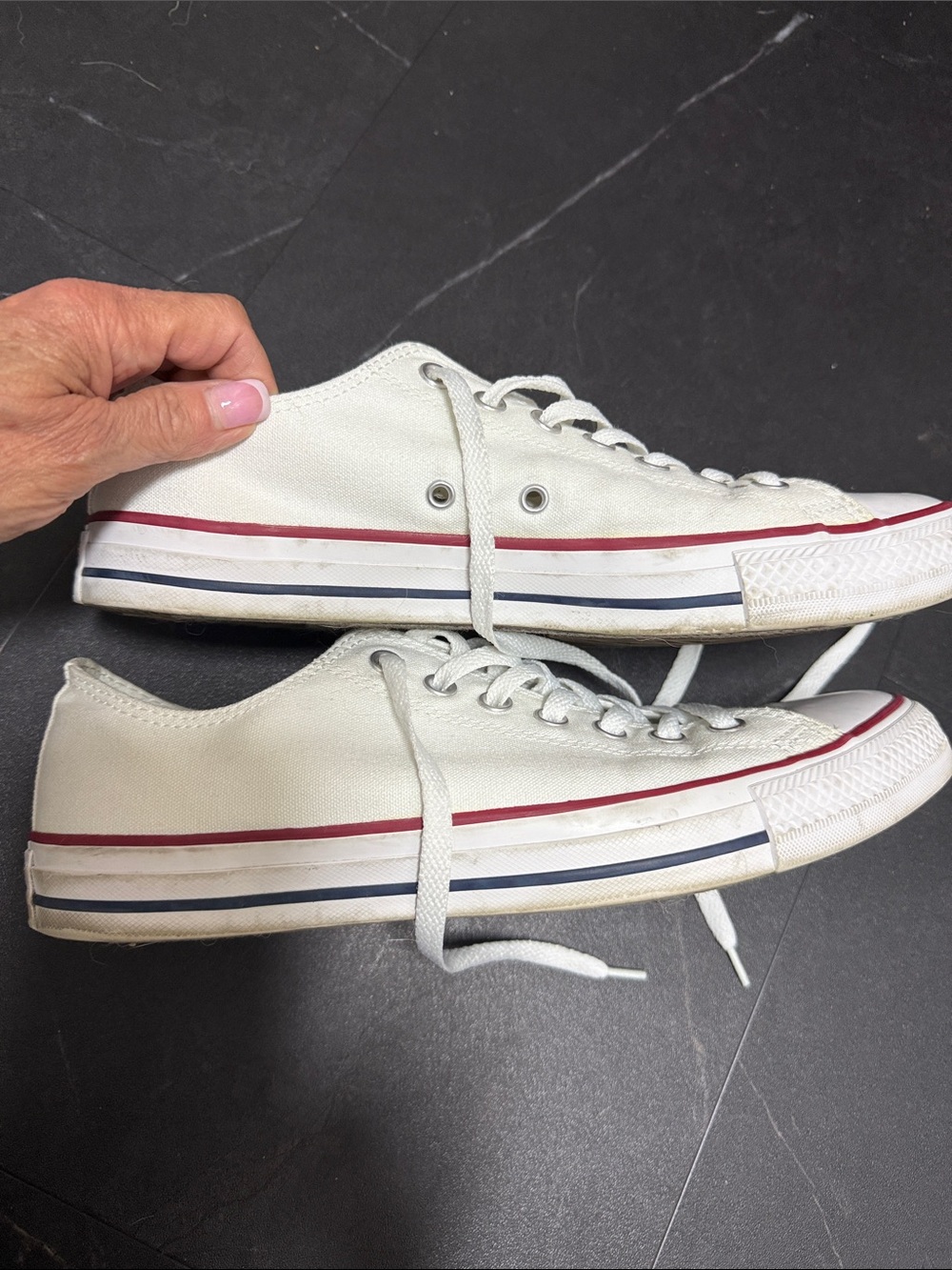 Converse All*Star White Low-Top Canvas Sneakers -Unisex - Men9.5/Women11.5 - Picture 3 of 8